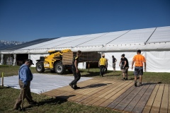 25. April 2026. Schwingen - Emmentalisches Schwingfest Oberdiessbach 1.-3. Mai 2026. 8. Aufbautag. (Bild: Rolf Eicher)