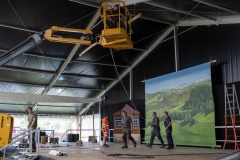 25. April 2026. Schwingen - Emmentalisches Schwingfest Oberdiessbach 1.-3. Mai 2026. 8. Aufbautag. (Bild: Rolf Eicher)