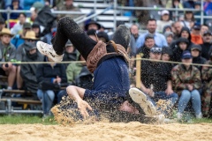 3. Mai 2026. Schwingen - Emmentalisches Schwingfest Oberdiessbach 1.-3. Mai 2026.  Matthieu Burger gegen Michael Moser (Bild: Rolf Eicher)